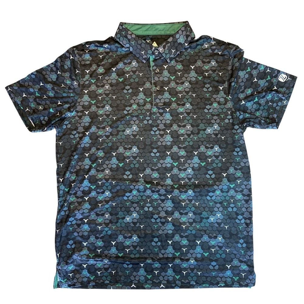 Men's Zity Performance Polo Green‎ Black Gray Size Large